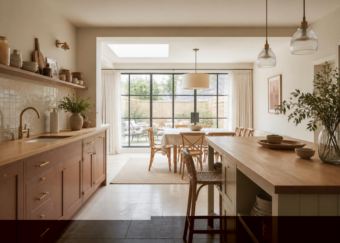 Bright renovated kitchen extension interior